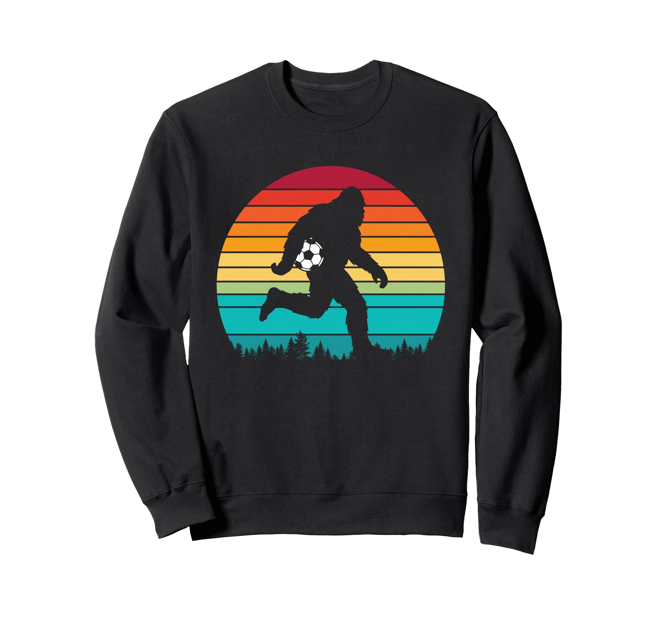 Bigfoot Sasquatch Playing Soccer Sweatshirt - Custom Art Print Unisex