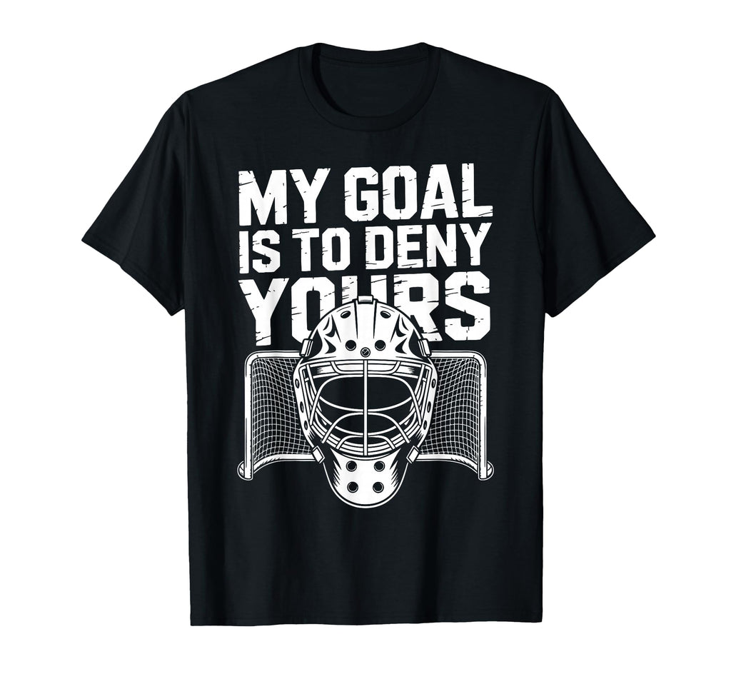 Ice Hockey Goalkeeper Goals Mask T-Shirt - Fun Novelty Design for Adults