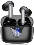 ZIUTY Wireless Earbuds Bluetooth Headphones, 50H Playtime Ear Buds with Mic, LED Digital Display Charging Case, IPX7 Waterproof, Deep Bass Stereo, in-Ear Earphone for iPhone Andriod Phone
