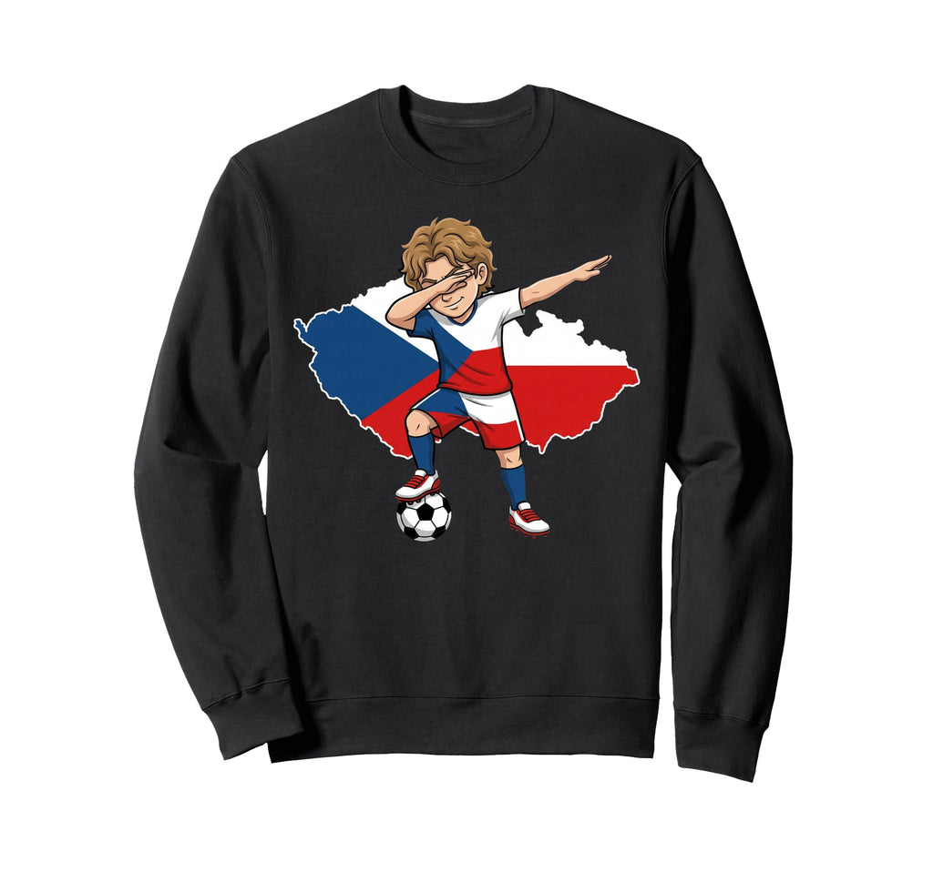 Czech Republic Soccer Dab Flag Sweatshirt - Trendy Graphic Men Women