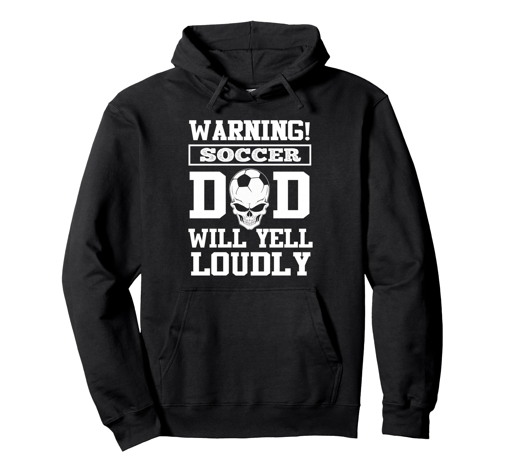 Warning Soccer Football Dad Skull Hoodie - Aesthetic Graphic Men Women