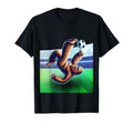 Funny Soccer Bigfoot Playing Soccer Bicycle T-Shirt - Graphic Print Unisex
