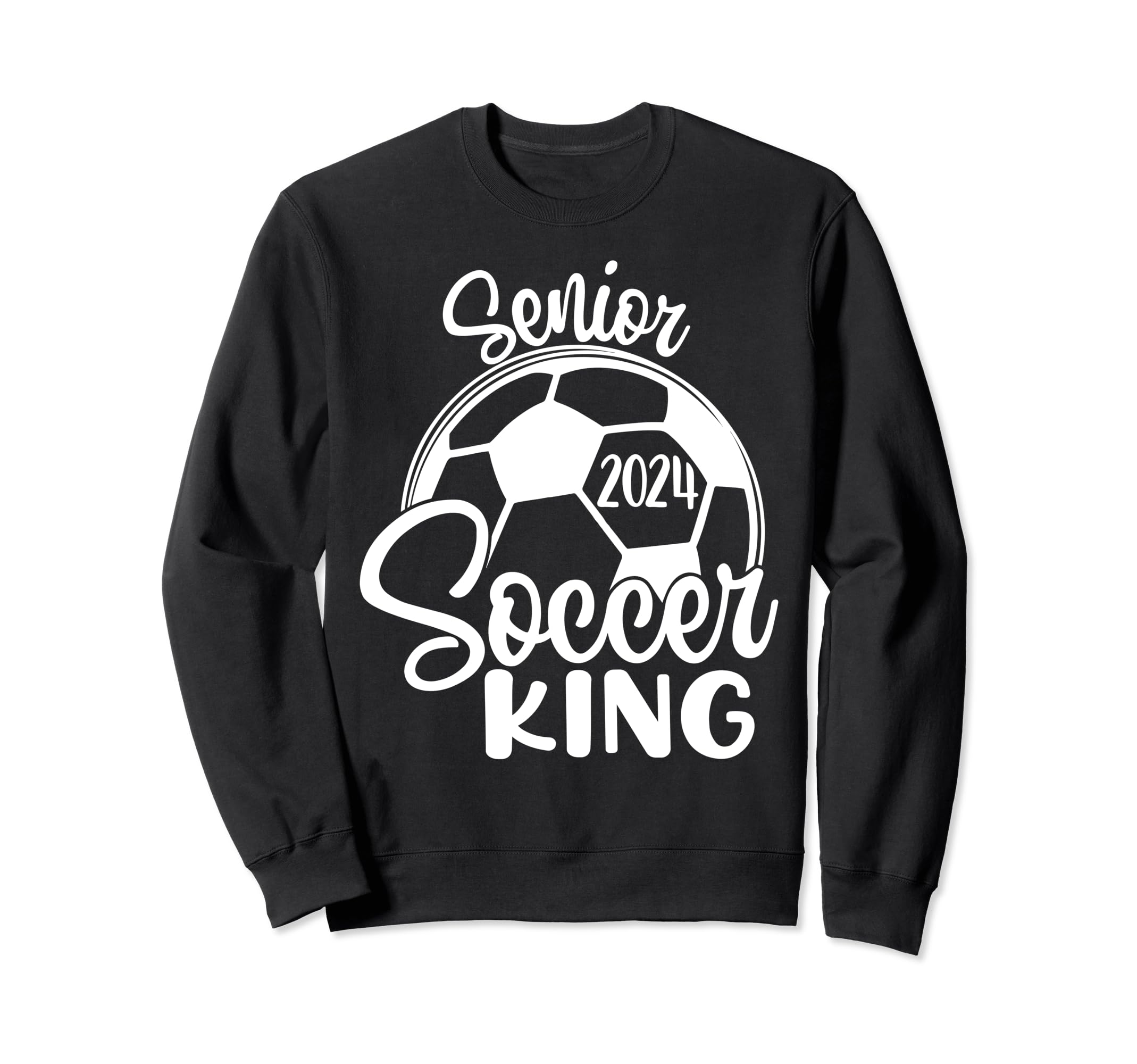 Senior Soccer King 2024 Class 2024 Sweatshirt - Minimalist Print Unisex