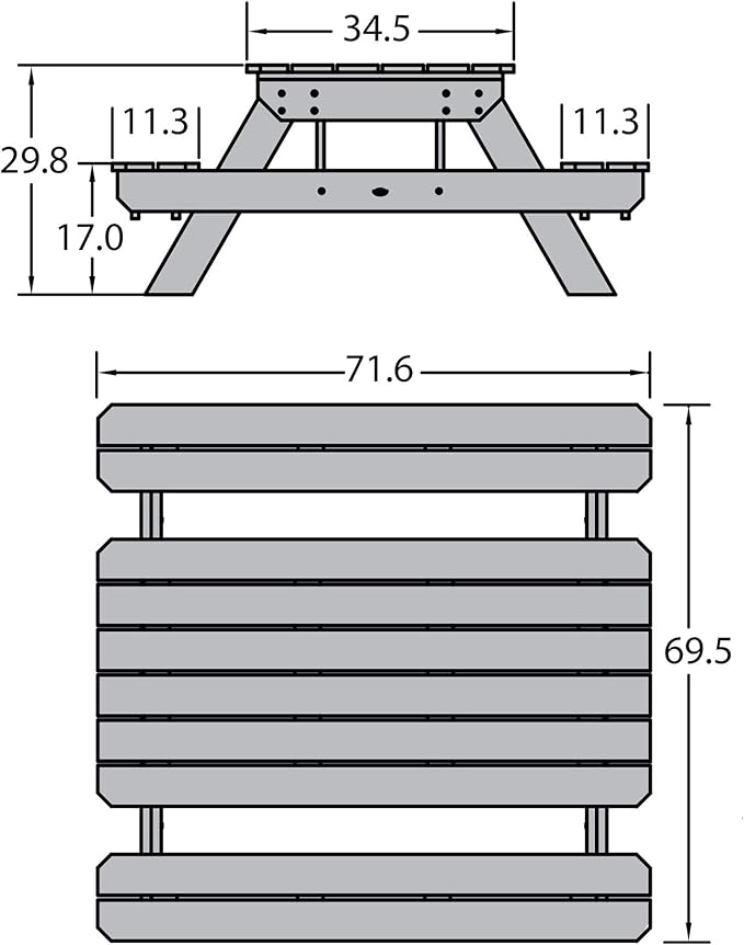 highwood Hometown Picnic Table, 6 Foot, Rustic Red