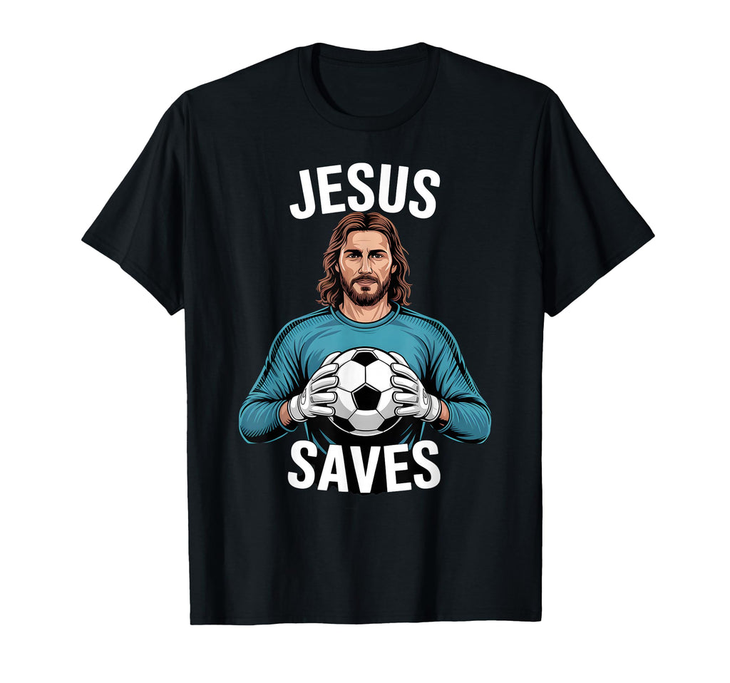 Funny Jesus Football Soccer Goalkeeper T-Shirt - Graphic Print Unisex