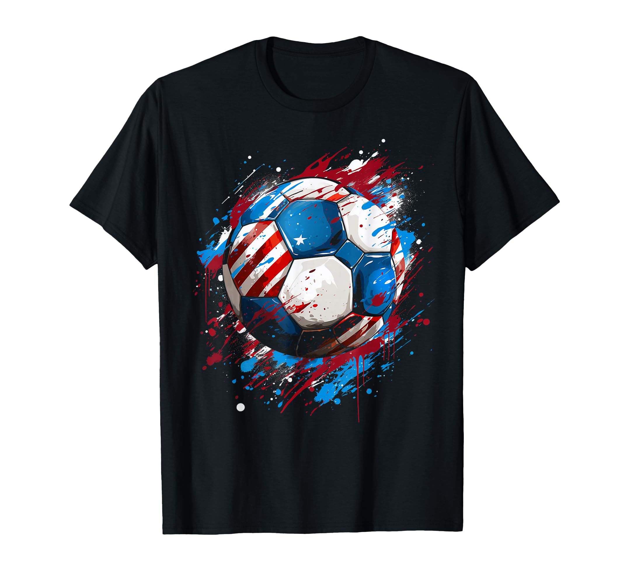 Soccer Football Usa Flag Soccer Gift T-Shirt - Trendy Graphic Unisex