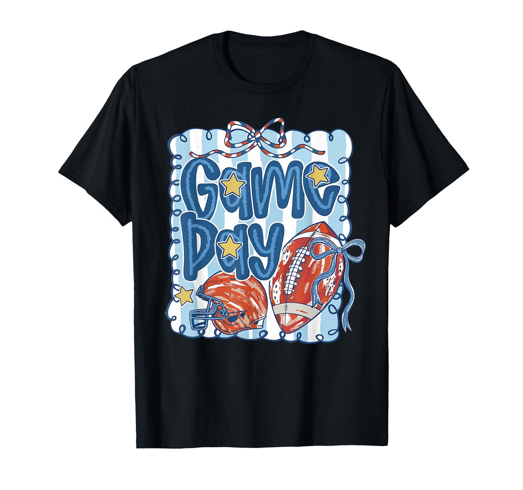America Game Day Preppy Football T-Shirt - Trendy Graphic for Adults