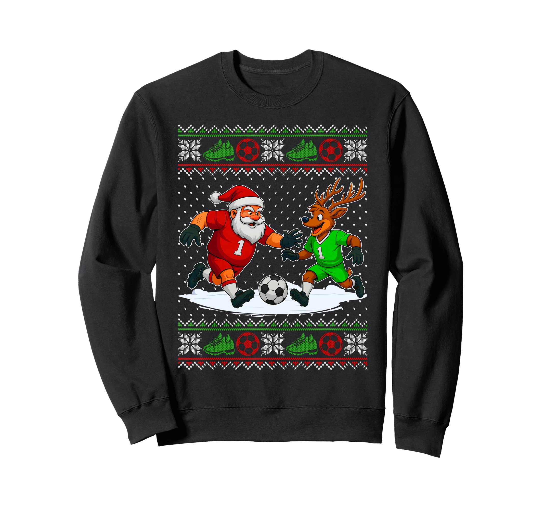Reindeers Playing Soccer Ugly Sweatshirt - Trendy Graphic for Adults
