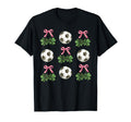 Coquette Bow Soccer And Shamrock St T-Shirt - Unique Graphic for Adults