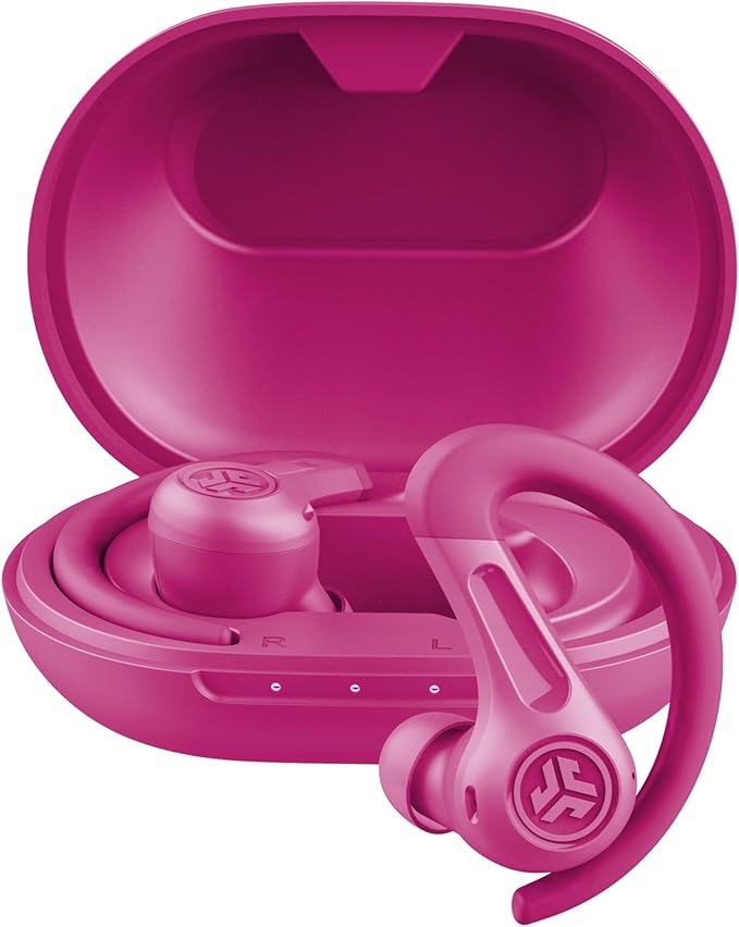 JLab JBuds Sport ANC 4 True Wireless Bluetooth Earbuds + Charging Case, Pink, Swipe + Touch Controls, Hybrid Active Noise Cancelation, Multipoint Connect, Customized Settings App
