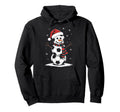 Snowman Made Soccer Balls Funny Winter Hoodie - Novelty Apparel Men Women