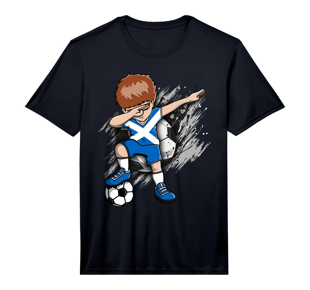 Dabbing Soccer Scotland Jersey Scottish T-Shirt - Trendy Graphic Men Women