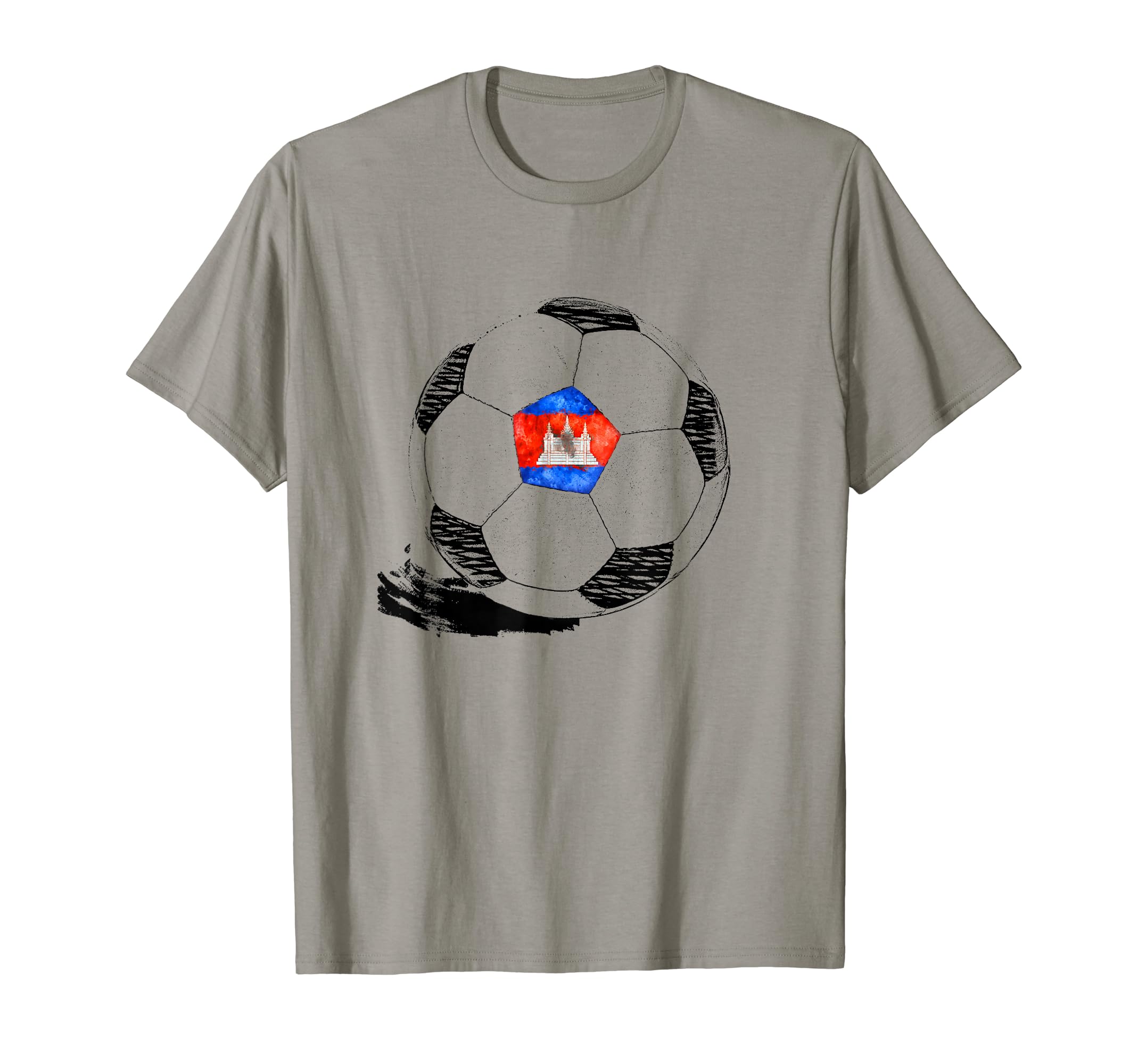Soccer Cambodia Flag Cambodian Pride T-Shirt - Novelty Apparel Unisex