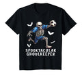 Soccer Skeleton Halloween Soccer T-Shirt - Casual Everyday Wear for Adults