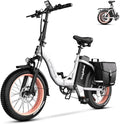 Folding Electric Bike for Adults with Peak 1000W Motor, 48V 20AH Battery up to 30MPH 80 Miles, 20" Fat Tire All Terrain Ebike, Front Suspension 7-Speed Commuter E Bike, Step-Thru, UL Certified
