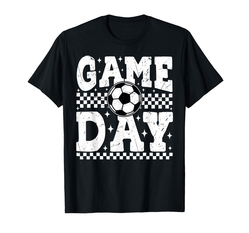 Game Day Soccer Checkered Player Sport T-Shirt - Unique Graphic Unisex