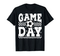 Game Day Soccer Checkered Player Sport T-Shirt - Unique Graphic Unisex