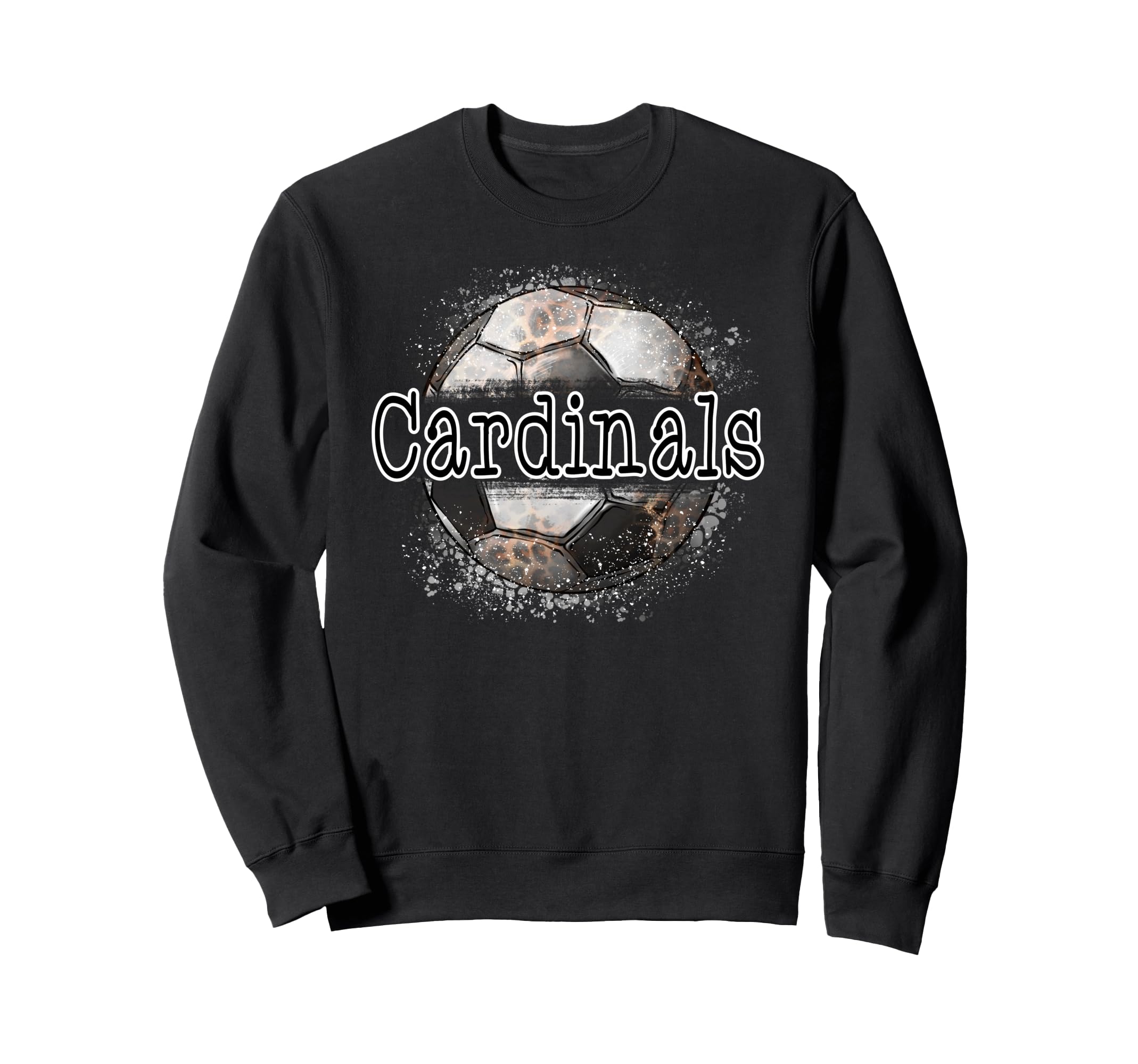 Cardinals Soccer Leopard Splatter Sweatshirt - Trendy Graphic Men Women