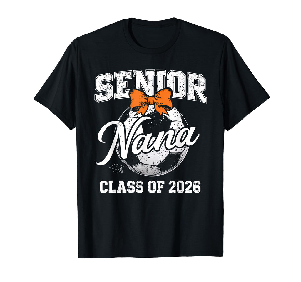 Senior Nana 2026 Soccer Mama Coquette Bow T-Shirt - Trendy Graphic Unisex