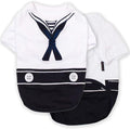 Parisian Pet Sailor Dog Costume - Embroidered Sleeved Dog Shirt - 100% Cotton & Polyester - Blue & White - 3XL