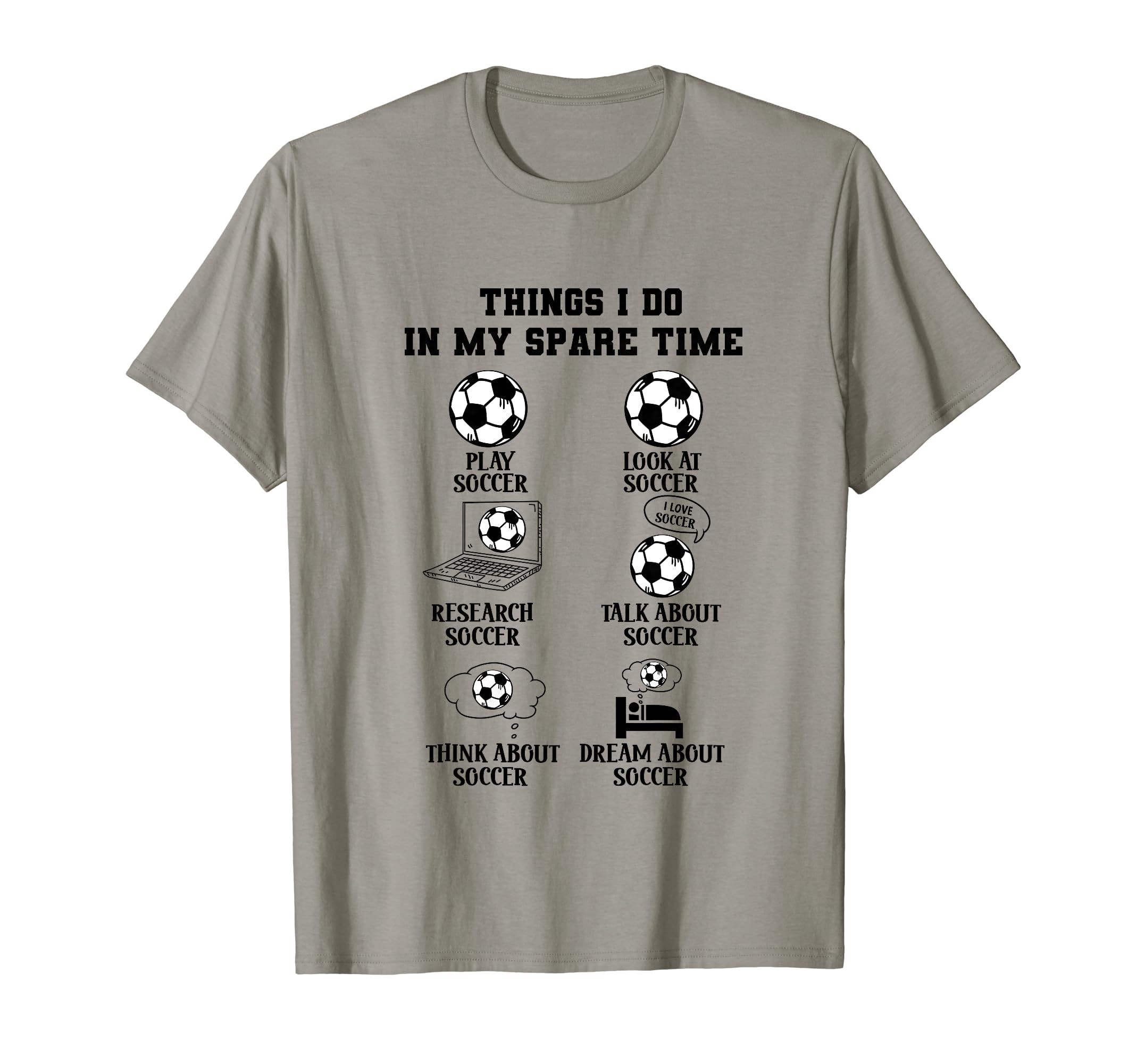 Things I Do My Spare Time Soccer Sports T-Shirt - Graphic Print for Adults
