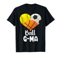 Ball G Ma Heart Softball Soccer T-Shirt - Streetwear Style Men Women