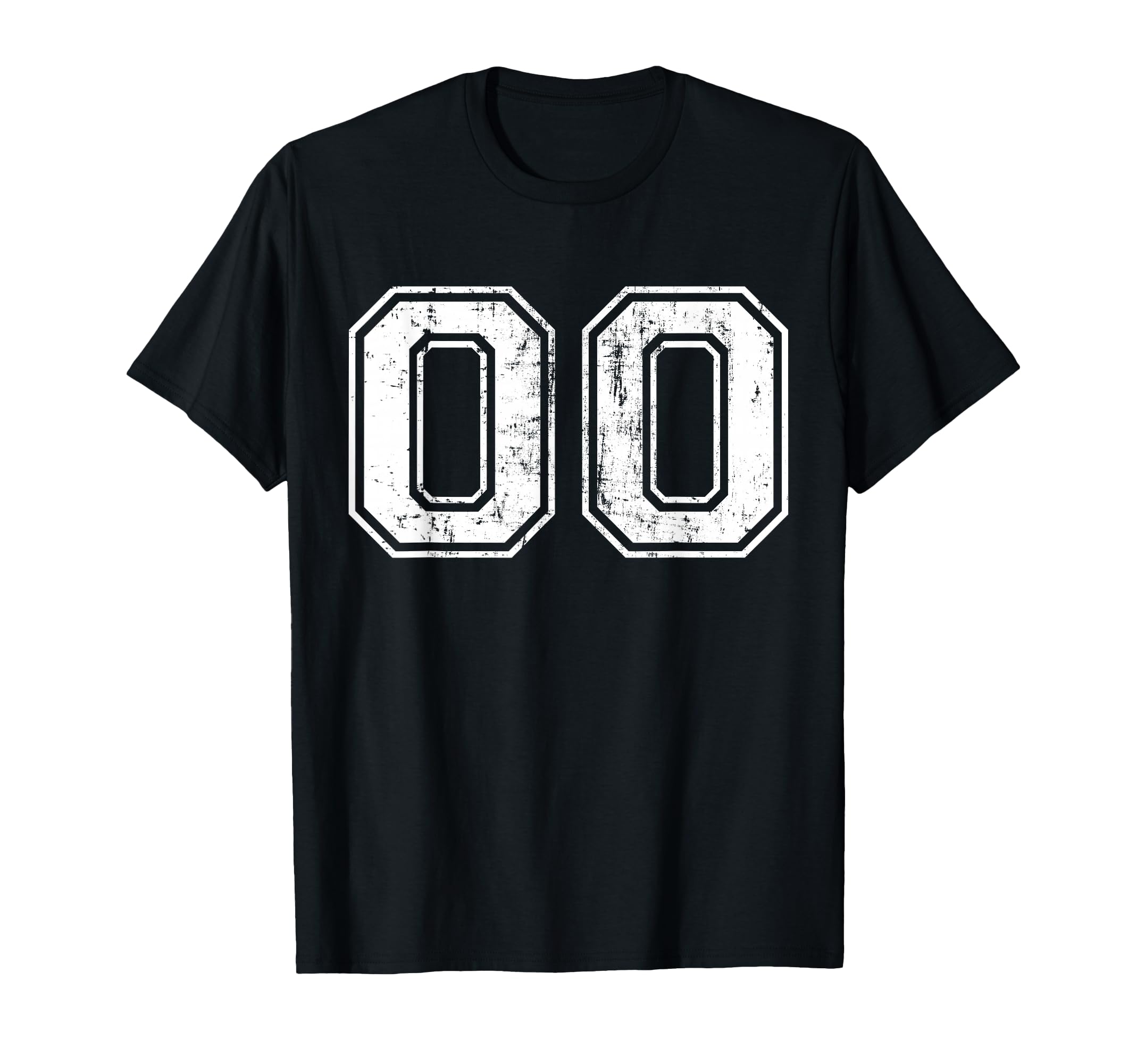 Number 00 Distressed Sports Training T-Shirt - Custom Art Print Unisex