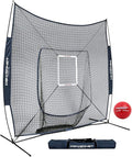 PowerNet Baseball Softball Practice Net 7x7 with Baseball Accessories for Practice Pitching, Batting & Fielding, Ball Caddy, Weighted Baseballs, Tee