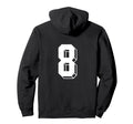 Number 8 Backside 80S 90S Team Jersey Hoodie - Custom Art Print for Adults
