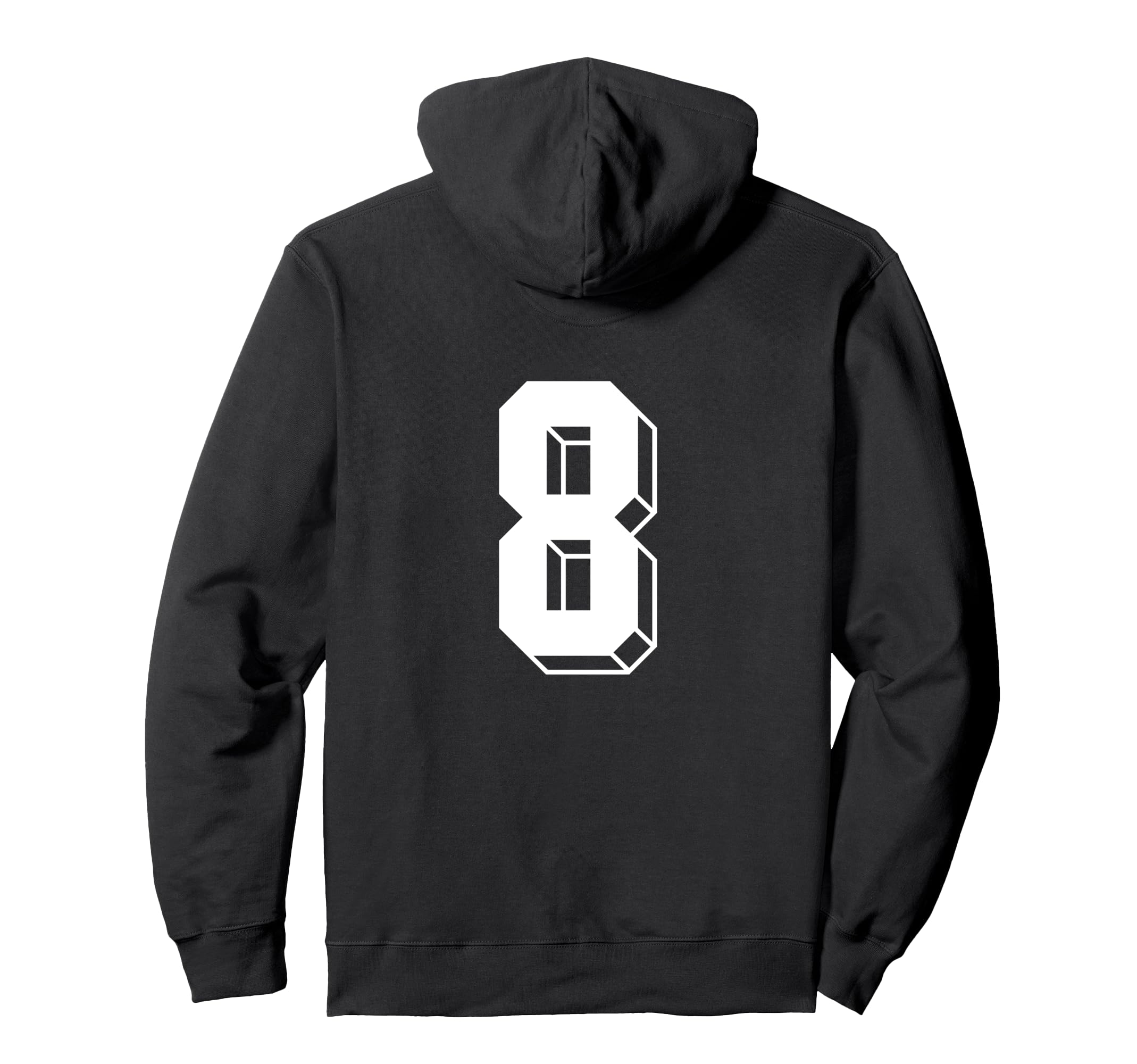 Number 8 Backside 80S 90S Team Jersey Hoodie - Custom Art Print for Adults