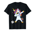 Funny Soccer Dabbing Unicorn Football T-Shirt - Graphic Print for Adults