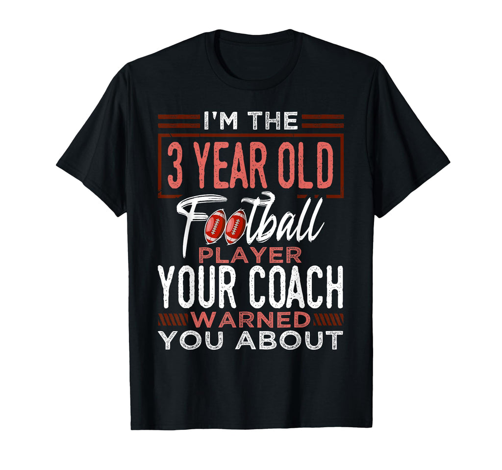 Football 3Rd Birthday Party Player T-Shirt - Novelty Apparel for Adults