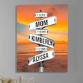 Personalized Gifts for Mom Family Names Street Custom Multi-Name Date of Birth Vintage Street Sign Happy Mothers Day Canvas Wall Art Best Christmas Gifts for Mommy from Daughter Son Children Kids #23