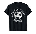 Alleghany County Soccer Distressed 90S T-Shirt - Graphic Print Men Women