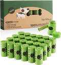 Dog Poop Bags, Dog Waste Bags, Biodegradable Unscented Refill Rolls, Includes Dispenser