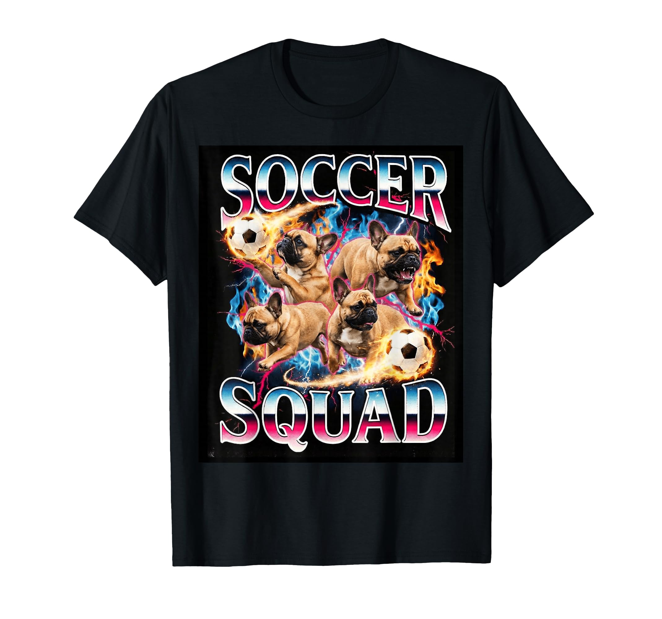 Soccer Squad Funny French Bulldog Meme T-Shirt - Streetwear Style Unisex