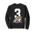 3 Soccer Birthday Gift Soccer Fan Sweatshirt - Graphic Print for Adults