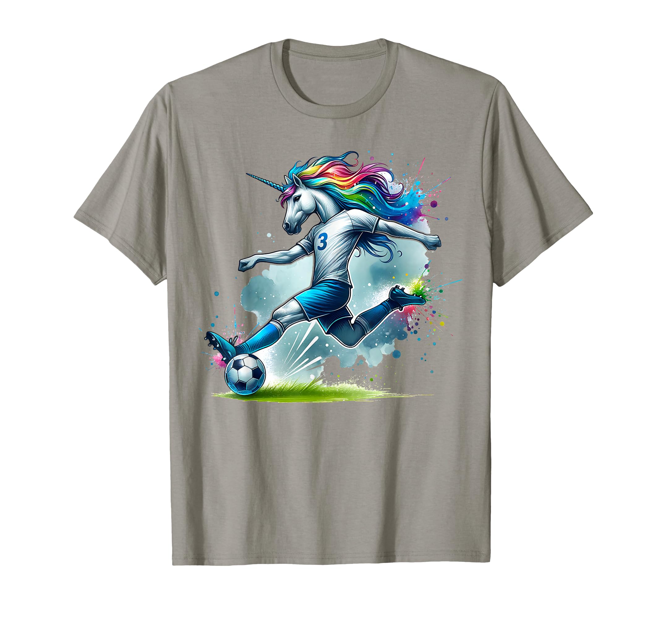 Footballer Unicorn Fans Soccer Team T-Shirt - Minimalist Print for Adults