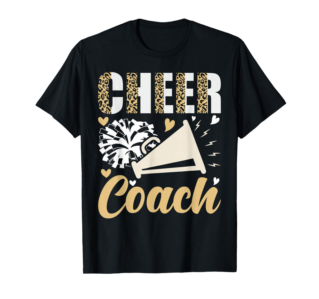 Cheer Coach Leopard Cheerleading Coach T-Shirt - Unique Graphic Men Women