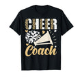Cheer Coach Leopard Cheerleading Coach T-Shirt - Unique Graphic Men Women