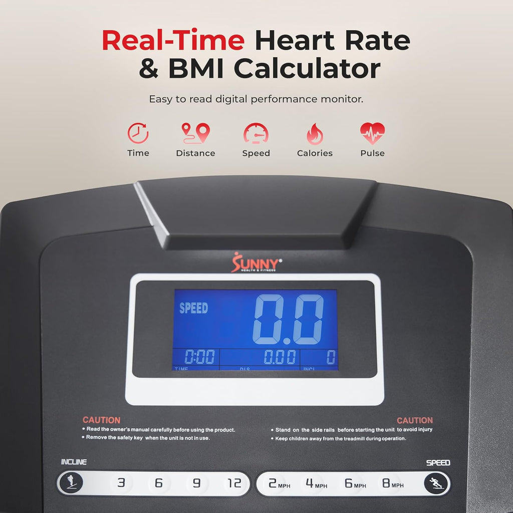 remium Foldable Treadmill for Home, Running or Walking with Auto Incline, Shock Absorption, Digital Display, Optional 20” Running Deck, Free App Bluetooth Connection
