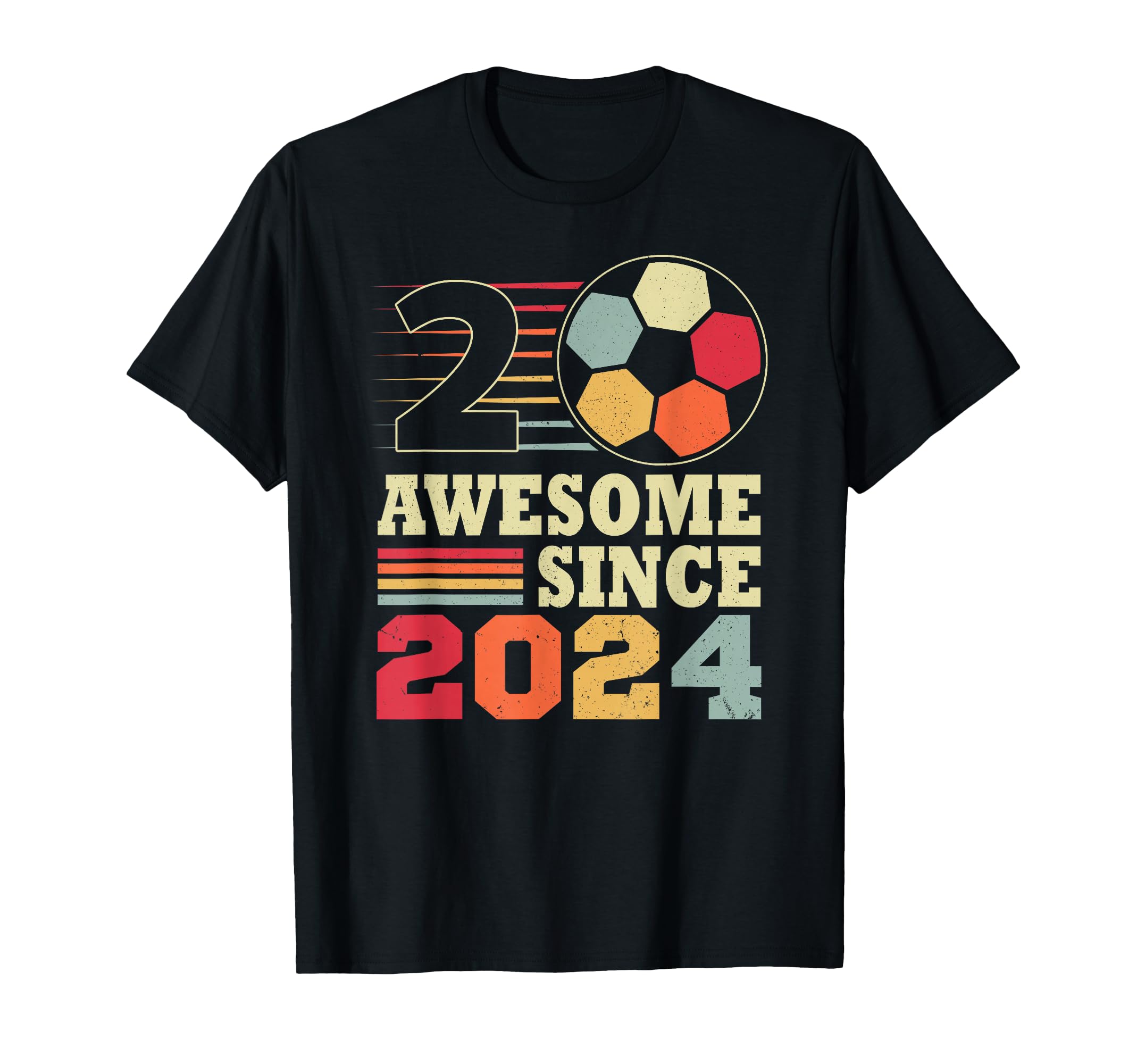 Awesome 2 Since 2024 Soccer 2Nd Birthday T-Shirt - Graphic Print Men Women