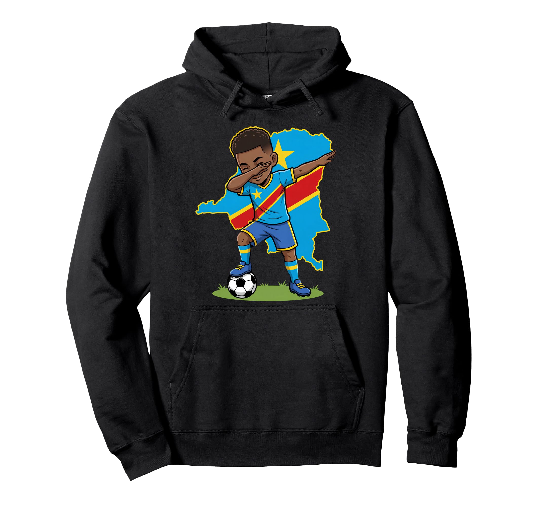 Dr Congo Soccer Dab Flag Football Hoodie - Graphic Print Unisex