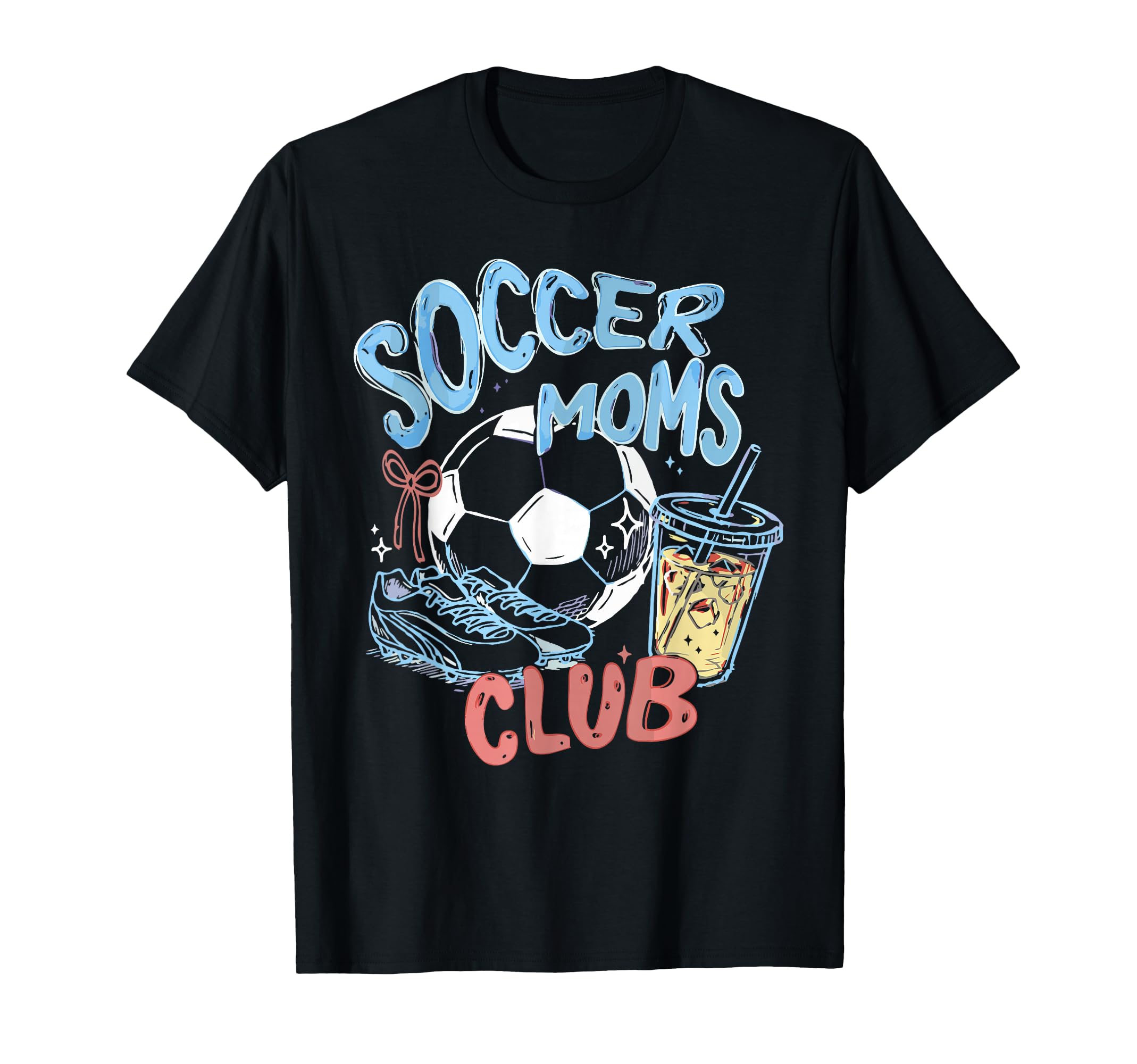 Funny Soccer Moms Club Coffee Lovers T-Shirt - Graphic Print Unisex