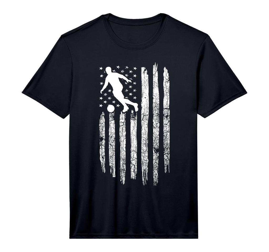 American Flag Soccer Soccer Performance T-Shirt - Graphic Print for Adults