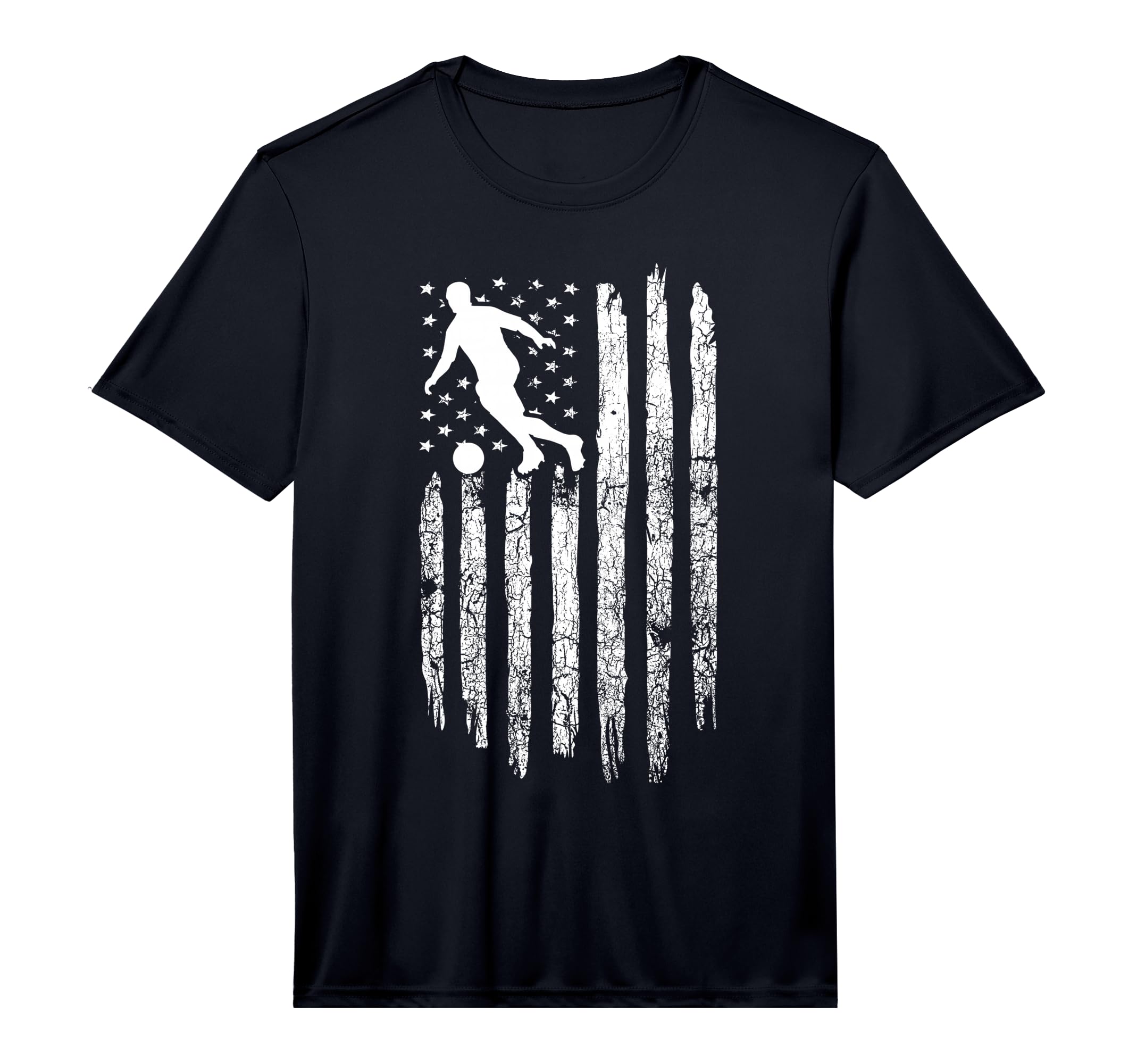 American Flag Soccer Soccer Performance T-Shirt - Graphic Print for Adults