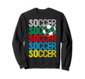 Soccer Repeating Word Mark Pattern Sweatshirt - Aesthetic Graphic Unisex