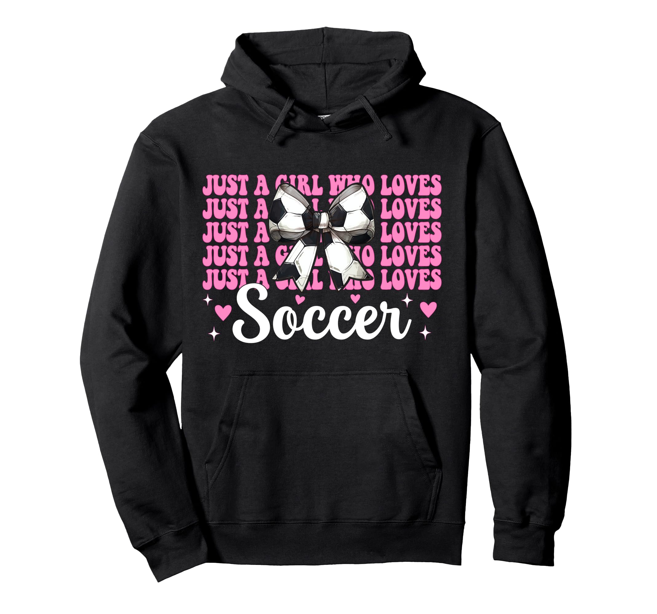 Just Who Loves Soccer Coquette Bow Hoodie - Aesthetic Graphic Unisex