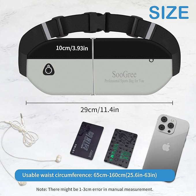 Slim Fanny Packs for Women Men,Waterproof Waist Pack with Reflective Strip Adjustable Strap,Running Belt for Sports Workout Cycling Hiking, Casual Hands-Free Wallets Phone Bag (Style 5)