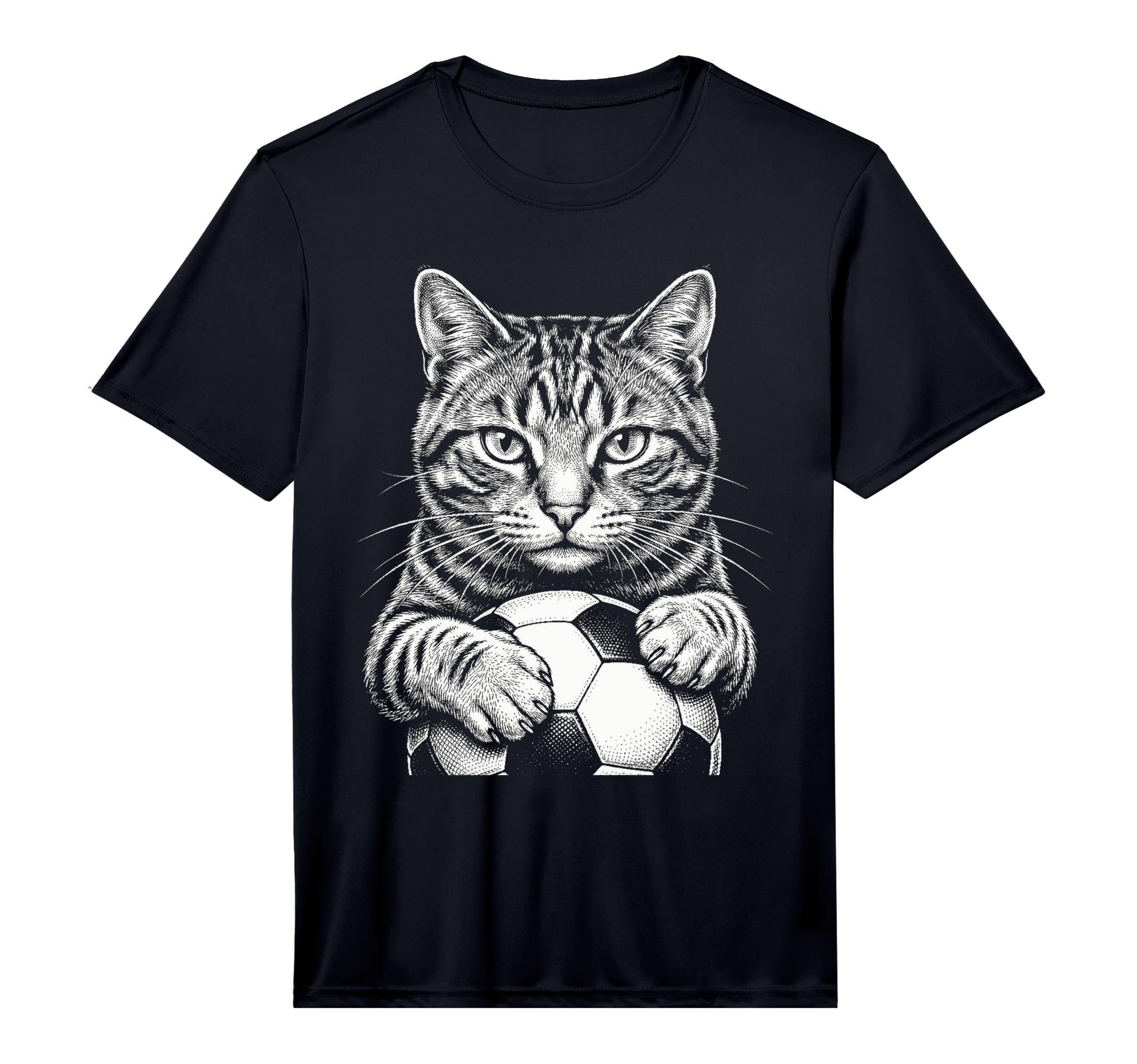 Black And White Feline Sports Tabby T-Shirt - Streetwear Style Men Women